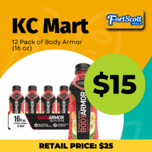 KC Mart -12 Pack of Body Armor (16 oz. Bottles)
